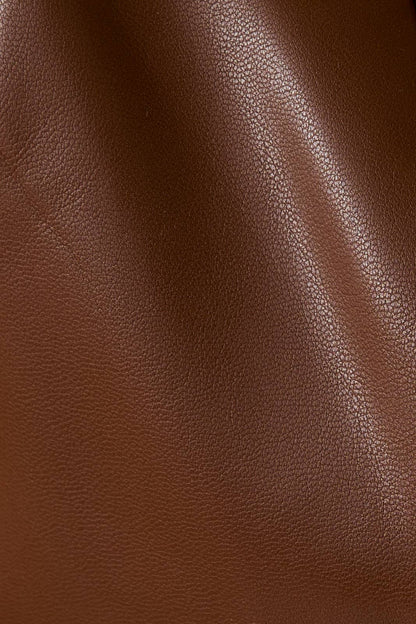 Farrah Faux Leather Vest: Brown