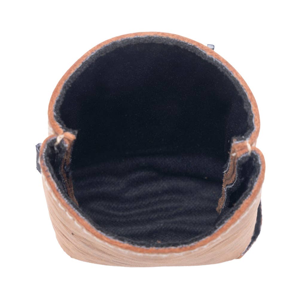 Birch Valley Hairon Leather Beer Can Holder in Dusty Caramel: Dusty Caramel