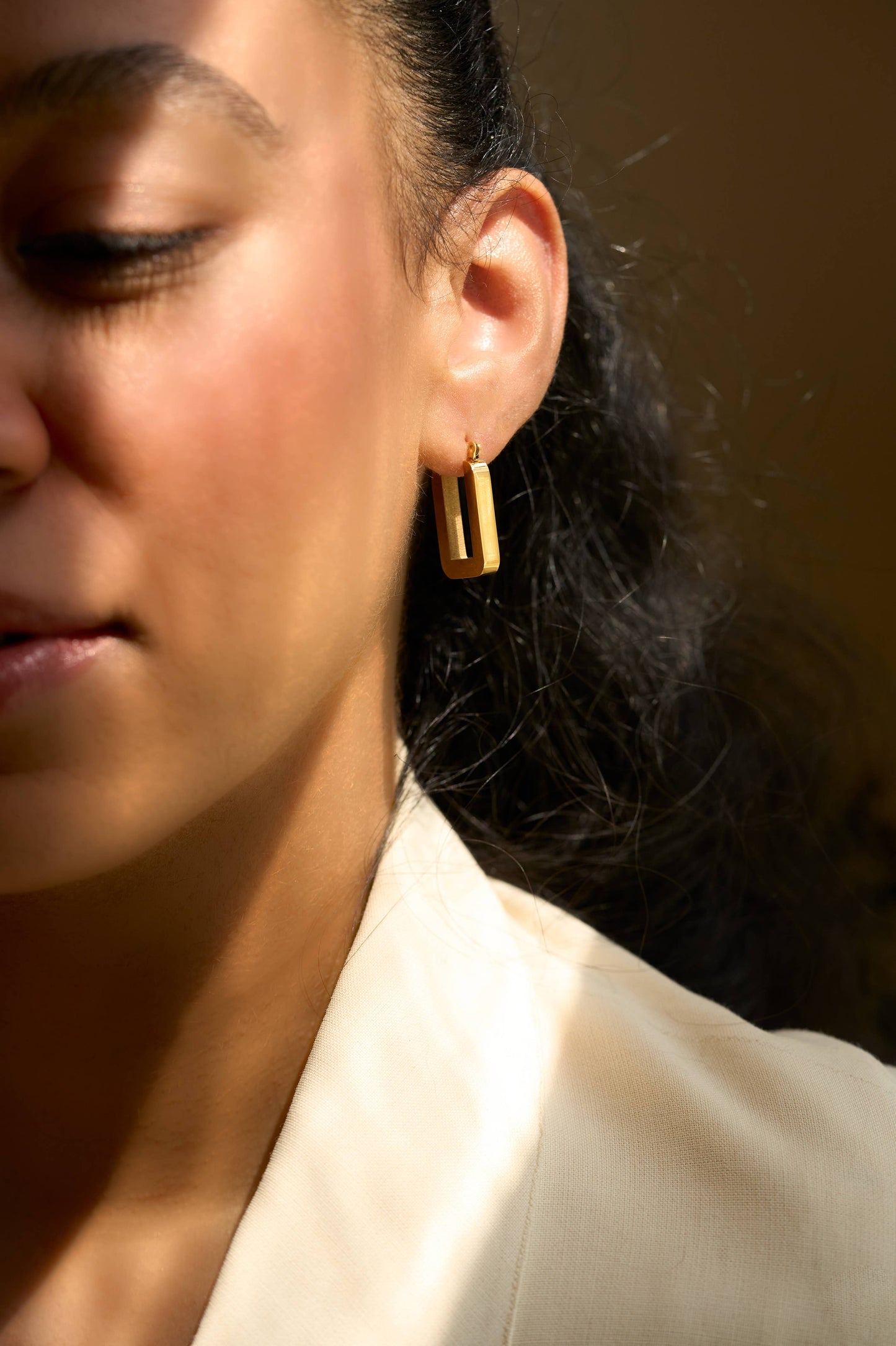 Corner Hoops: Yellow Gold