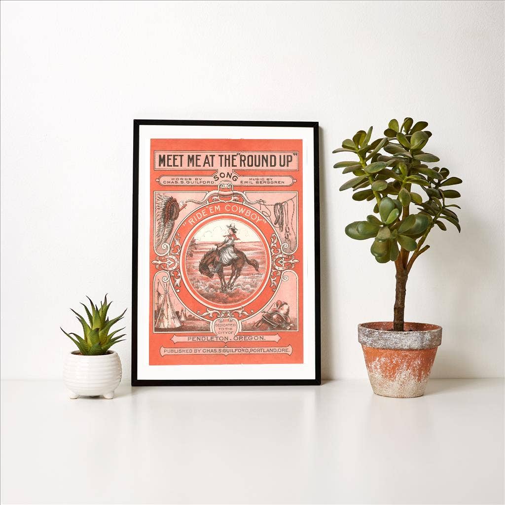 Art Print TW-99 Sheet Music for the Round Up