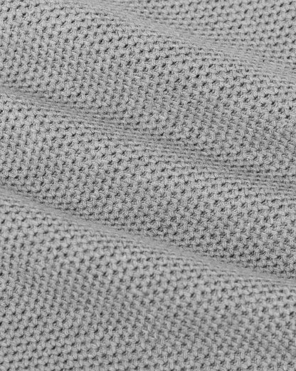 Heather Gray Pique Crew Sweater