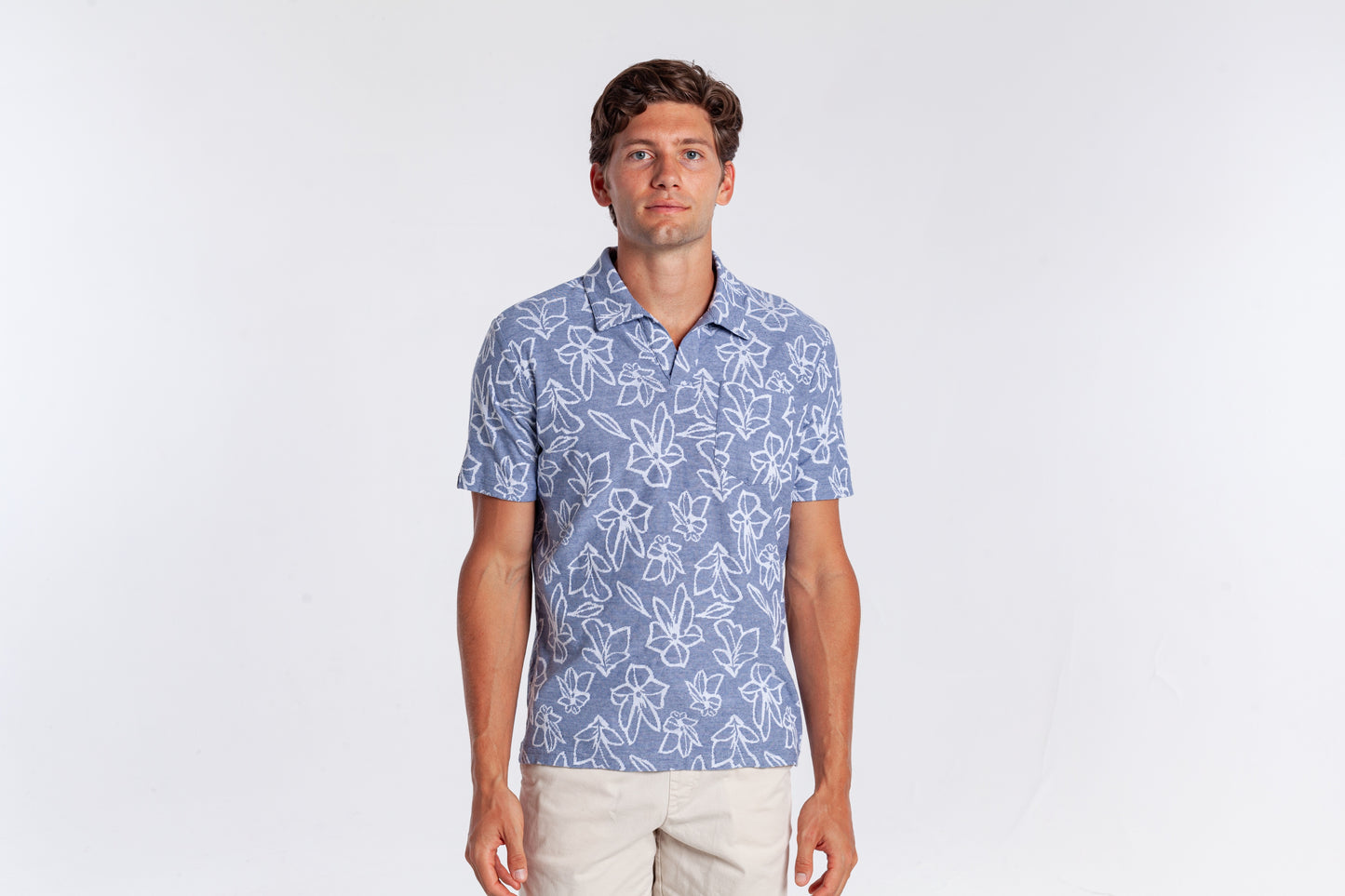 THE JACQUARD MONTY POLO: Navy