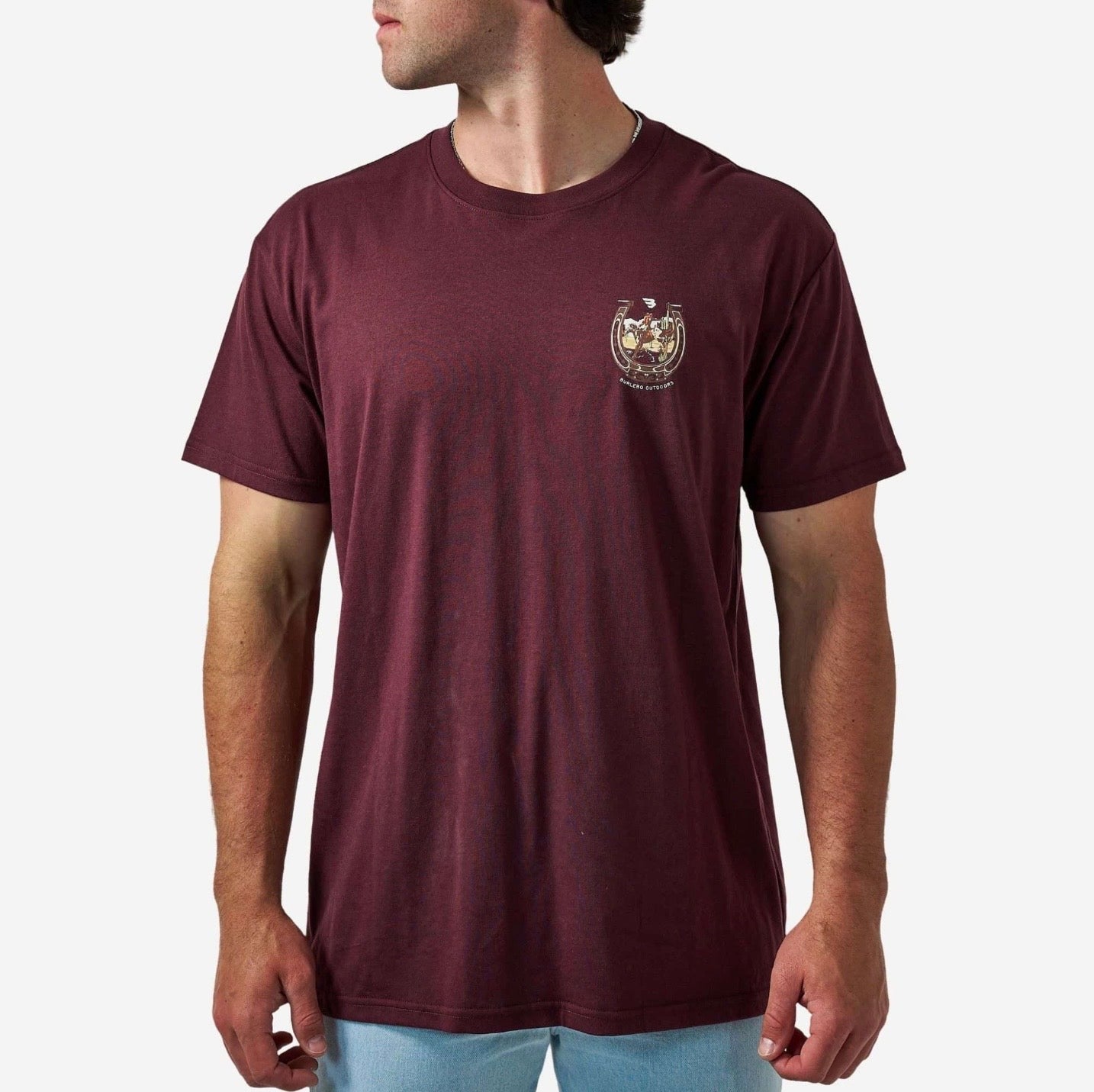 Burlebo Short Sleeve Tee Horseshoe: Maroon