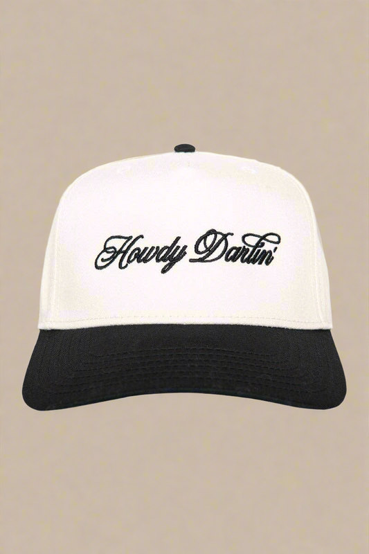Howdy Darlin' Two-Toned Trucker Hats For Women: Black and Tan