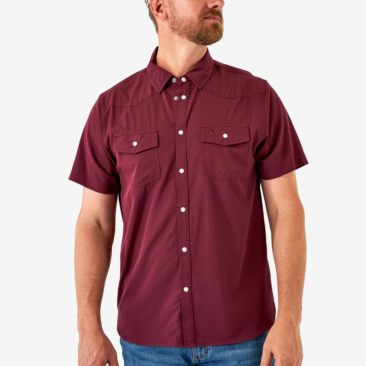 Burlebo Performance Western Shirt: Maroon