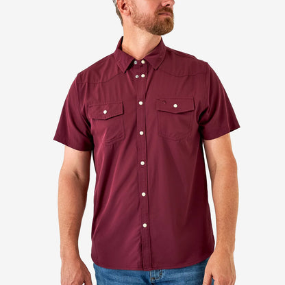 Burlebo Performance Western Shirt: Maroon