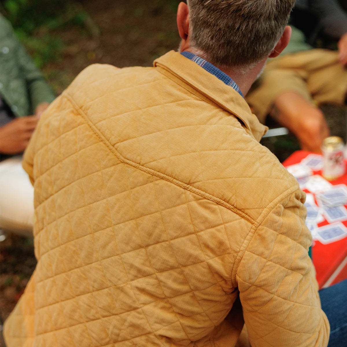 Corduroy Quilted Shacket:
Camel