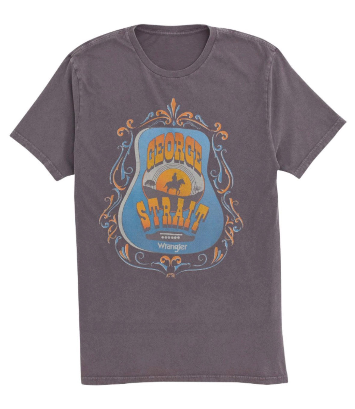 Wrangler Short Sleeve George Strait Unisex T-Shirt: Moonscape (Grey)
