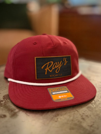 Ray’s Mercantile Leather Patch Cap: Burgundy