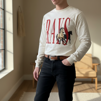 Ray’s Stampede Tee: Natural Long Sleeve