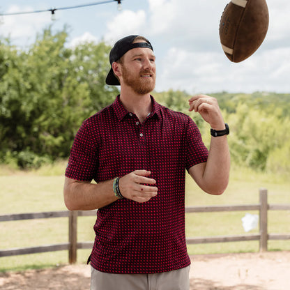 Performance Polo: Texas Black & Red