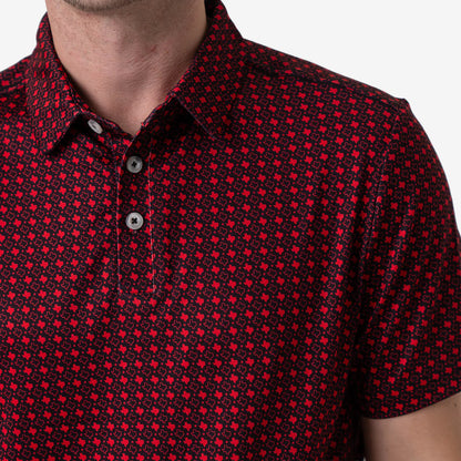 Performance Polo: Texas Black & Red