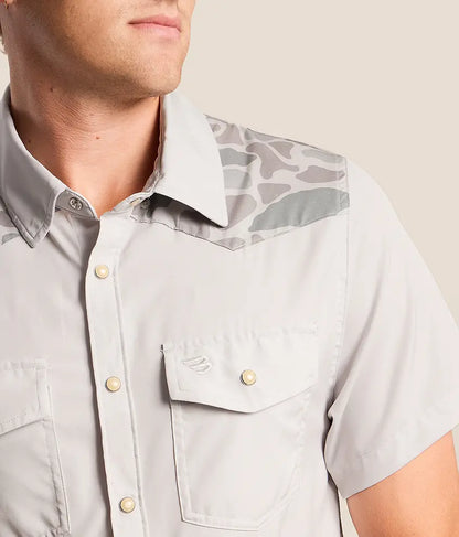 Performance Western Shirt: Bird Season Camo Grey