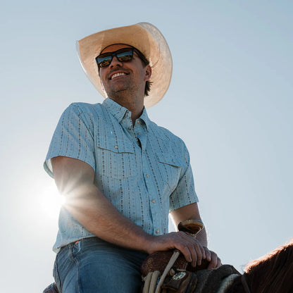 Performance Western Shirt - BURLEBO Ranch: Blue Jean