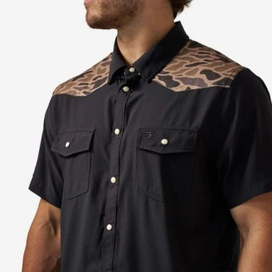 Performance Western Shirt: Deer Season Black and Gauge Camo