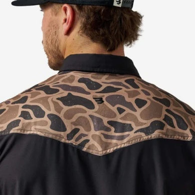Performance Western Shirt: Deer Season Black and Gauge Camo