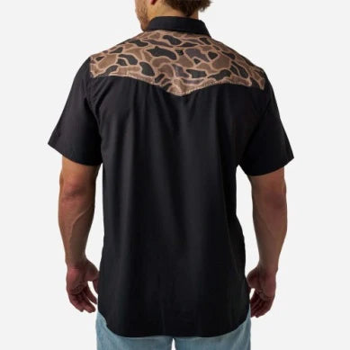 Performance Western Shirt: Deer Season Black and Gauge Camo