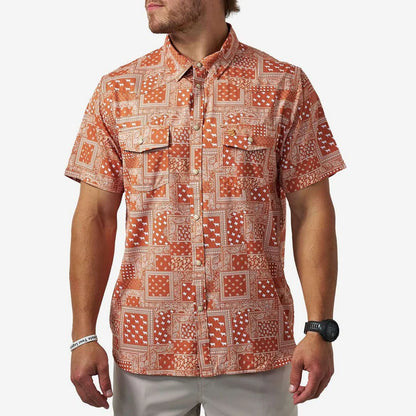 Performance Western Shirt - Texas Paisley: Orange