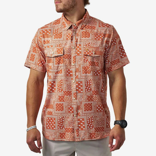 Performance Western Shirt - Texas Paisley: Orange