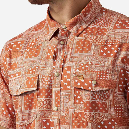 Performance Western Shirt - Texas Paisley: Orange