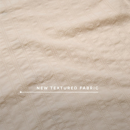 H Bar B Snapshirt: Eyelet Stripe Off White