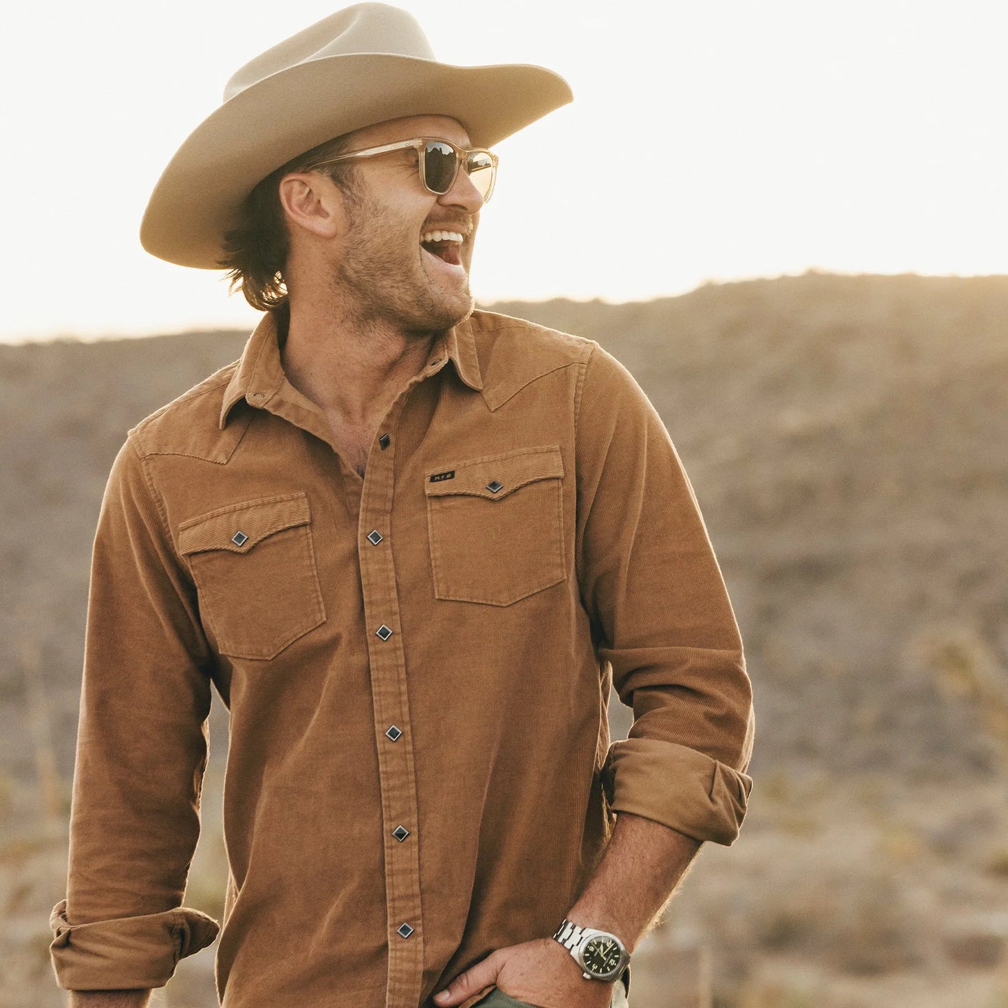 Banning Corduroy Snapshirt: Duck Brown