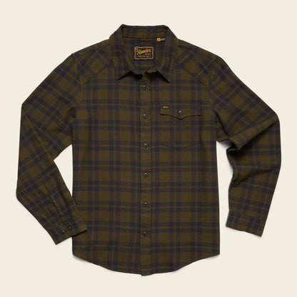 La Grange Lightweight Flannel: Cohen Plaid - Dark Olive