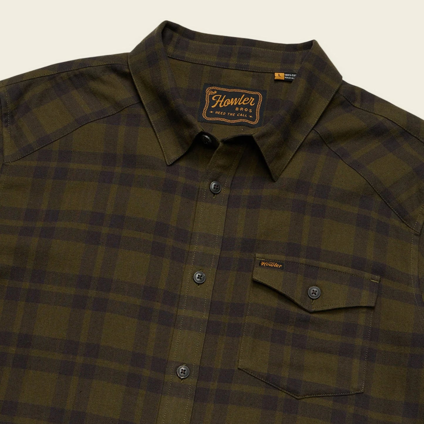 La Grange Lightweight Flannel: Cohen Plaid - Dark Olive