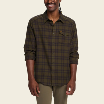La Grange Lightweight Flannel: Cohen Plaid - Dark Olive