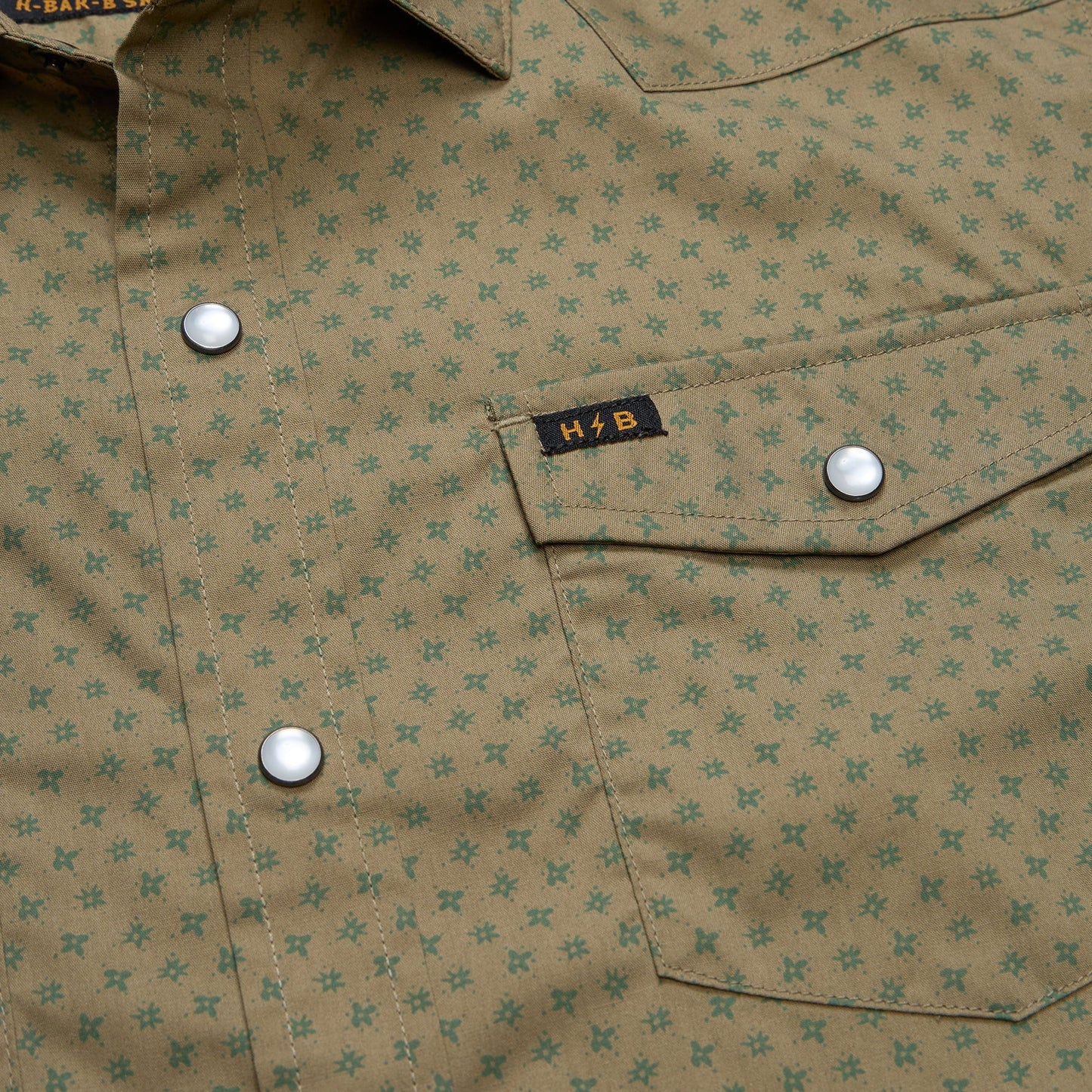 H Bar B Snapshirt: Lockhart Floral Olive