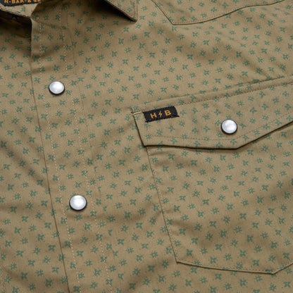 H Bar B Snapshirt: Lockhart Floral Olive
