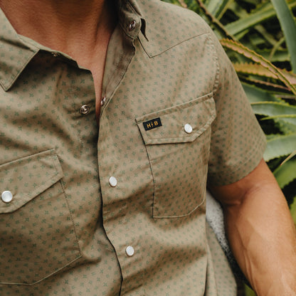 H Bar B Snapshirt: Lockhart Floral Olive