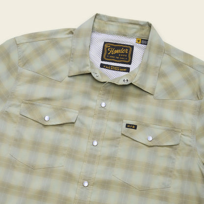 H Bar B Tech Longsleeve: Kent Plaid Fog Green