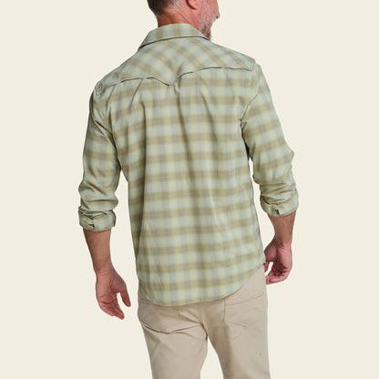 H Bar B Tech Longsleeve: Kent Plaid Fog Green