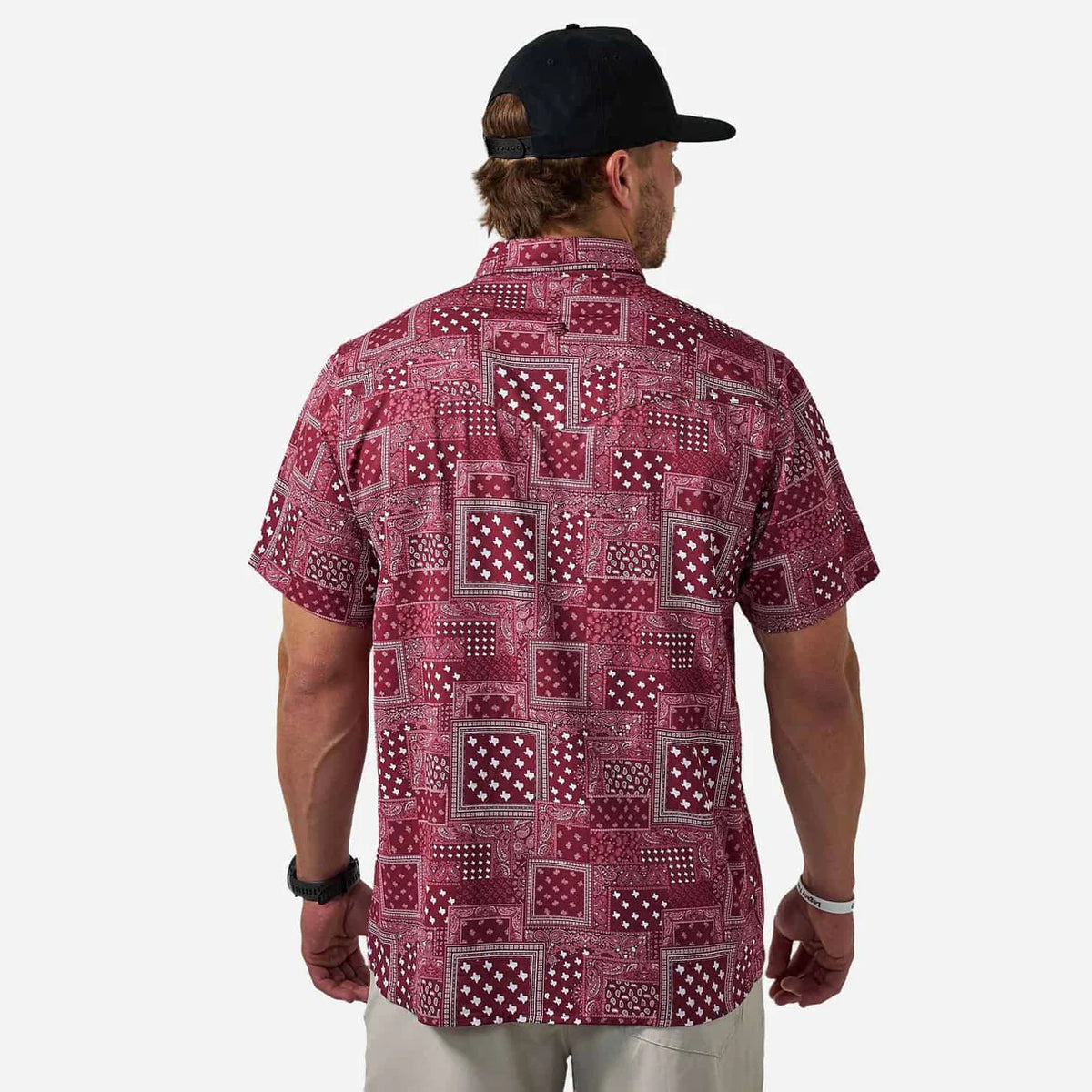 Burlebo Performance Western Shirt - Texas Paisley - Maroon