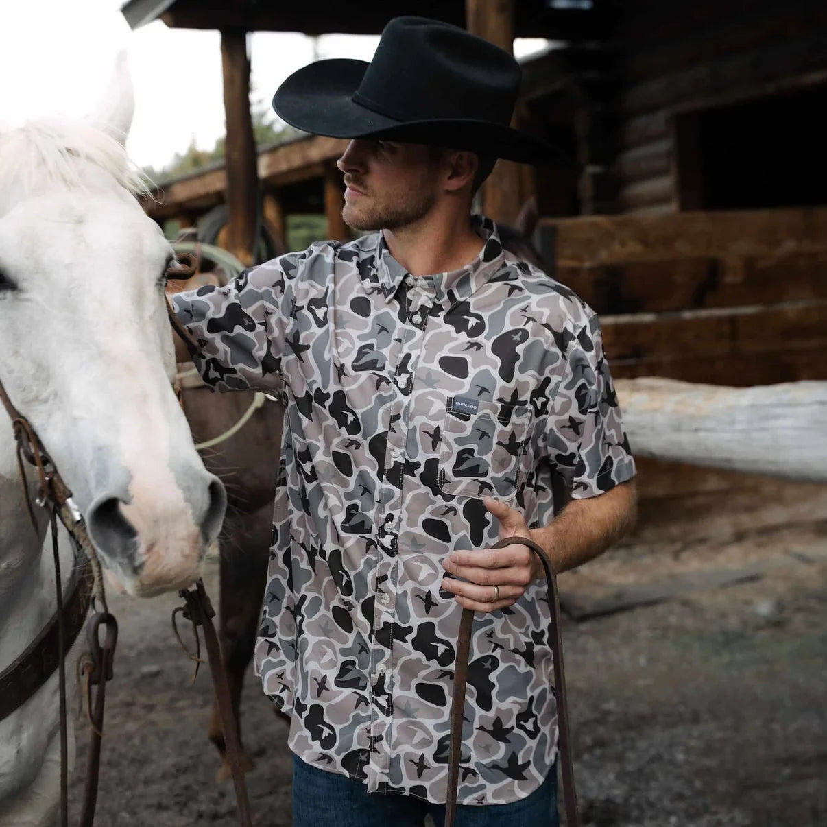 Burlebo Performance Button Up - Mallard Mayhem Camo