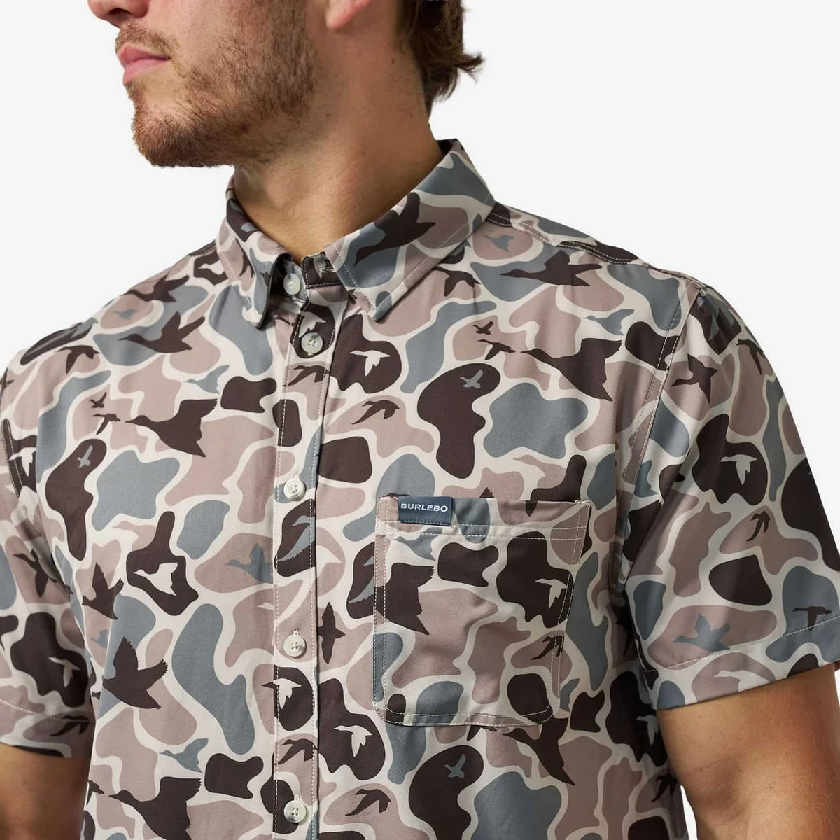 Burlebo Performance Button Up - Mallard Mayhem Camo