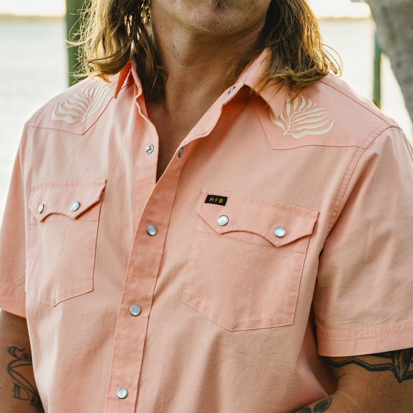 Crosscut Deluxe Shortsleeve Shirt - Seagrass : Coral Oxford