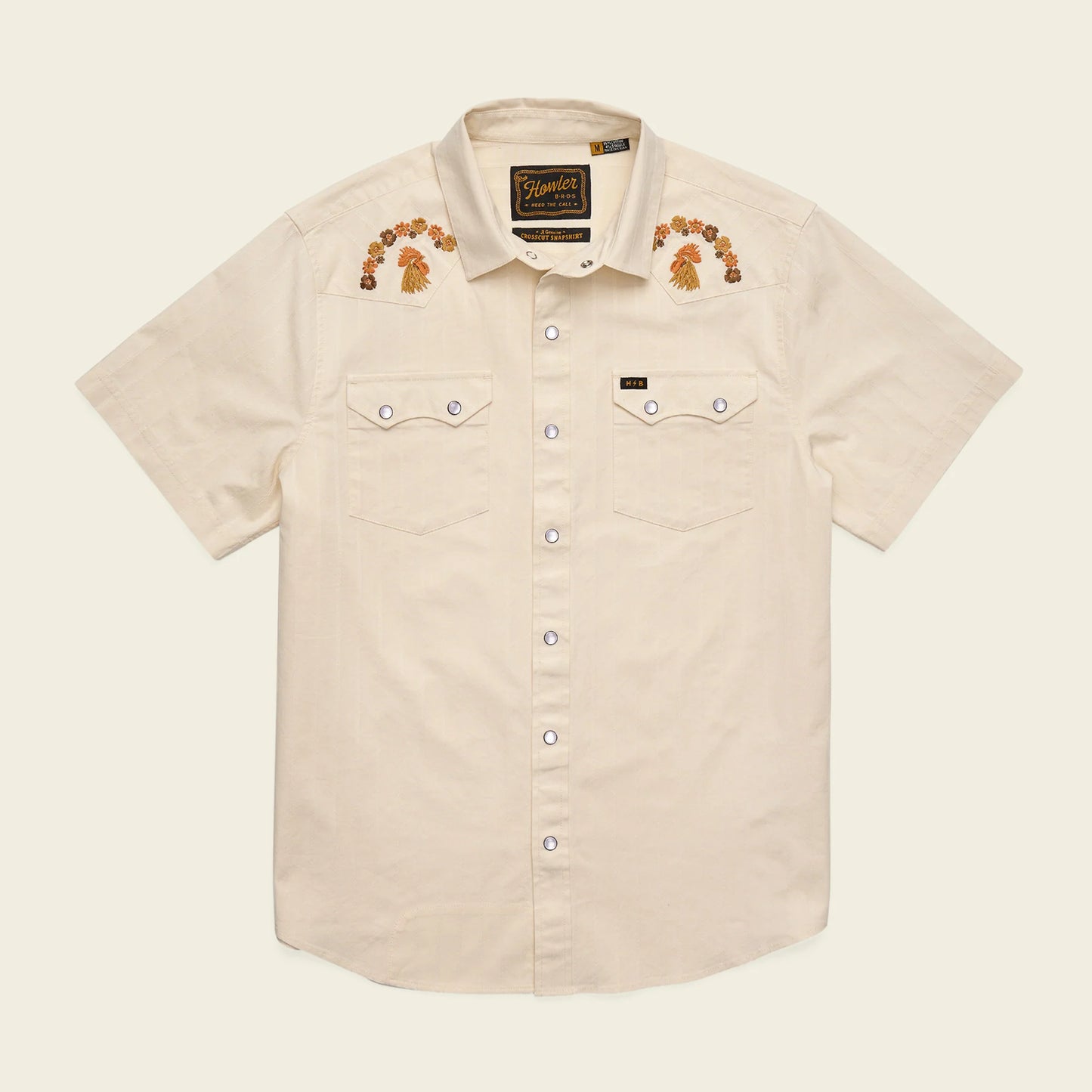Crosscut Deluxe Shortsleeve Shirt - Fowl Play : Off White Dobby