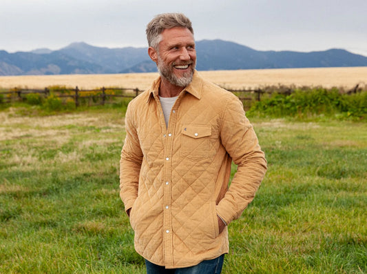 Corduroy Quilted Shacket:
Camel
