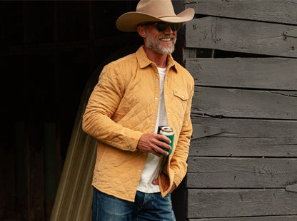 Corduroy Quilted Shacket:
Camel