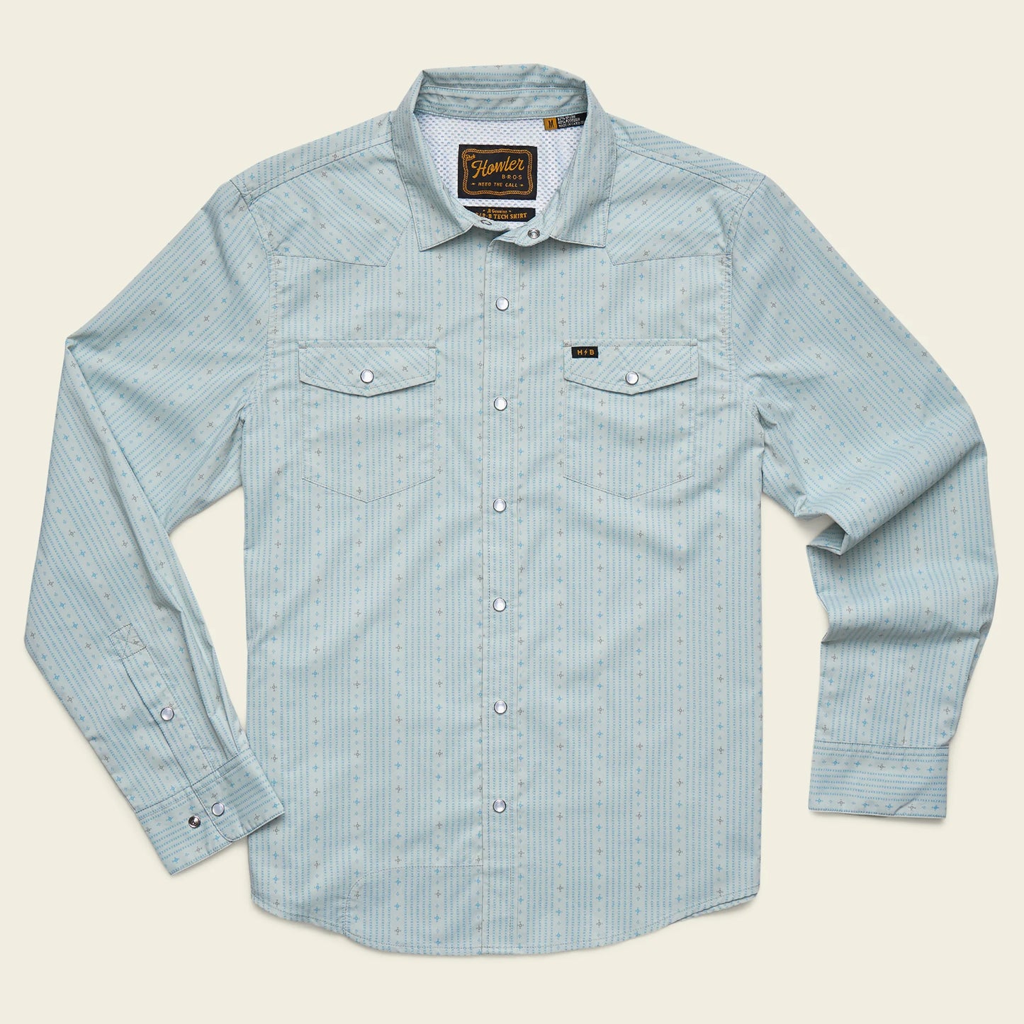 H Bar B Tech Longsleeve - Supernova Stripe: Ash Blue