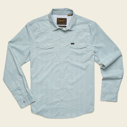 H Bar B Tech Longsleeve - Supernova Stripe: Ash Blue