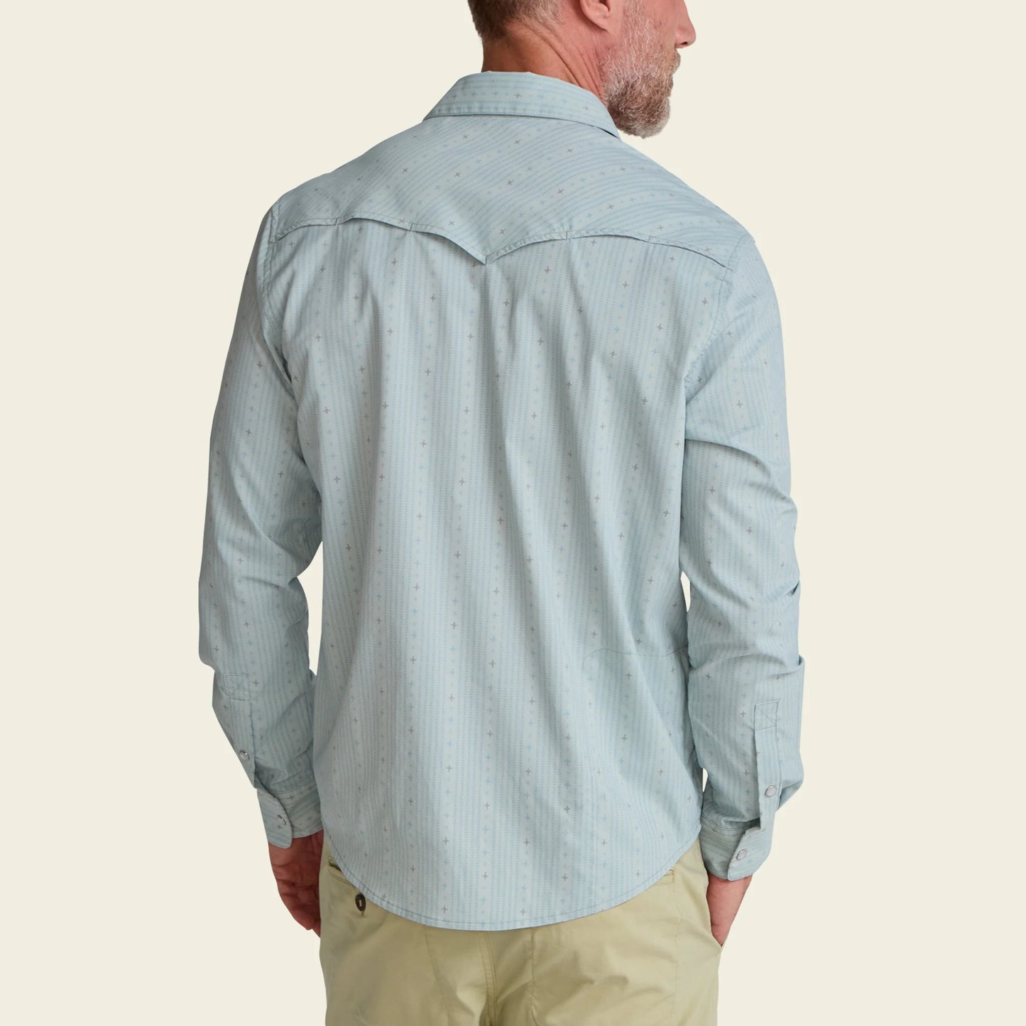 H Bar B Tech Longsleeve - Supernova Stripe: Ash Blue