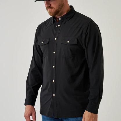 Long Sleeve - Performance Western Shirt - Black