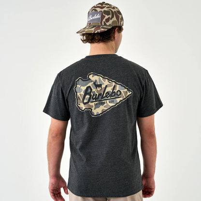 Short Sleeve Tee - Arrowhead Classic Deer Camo - Heather Black