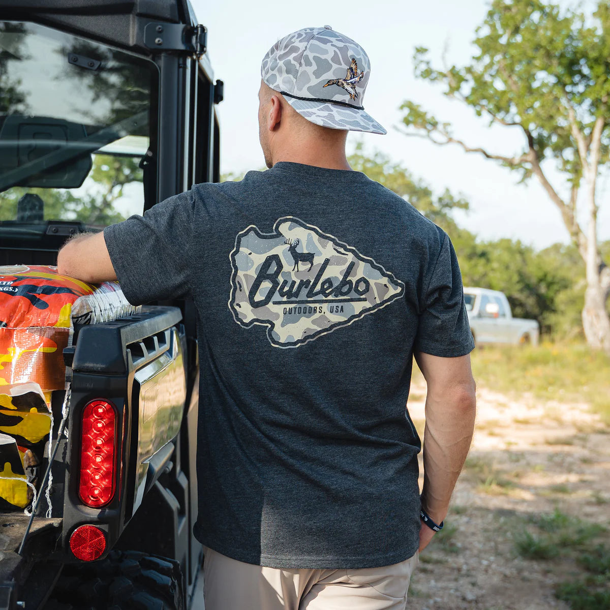 Short Sleeve Tee - Arrowhead Classic Deer Camo - Heather Black