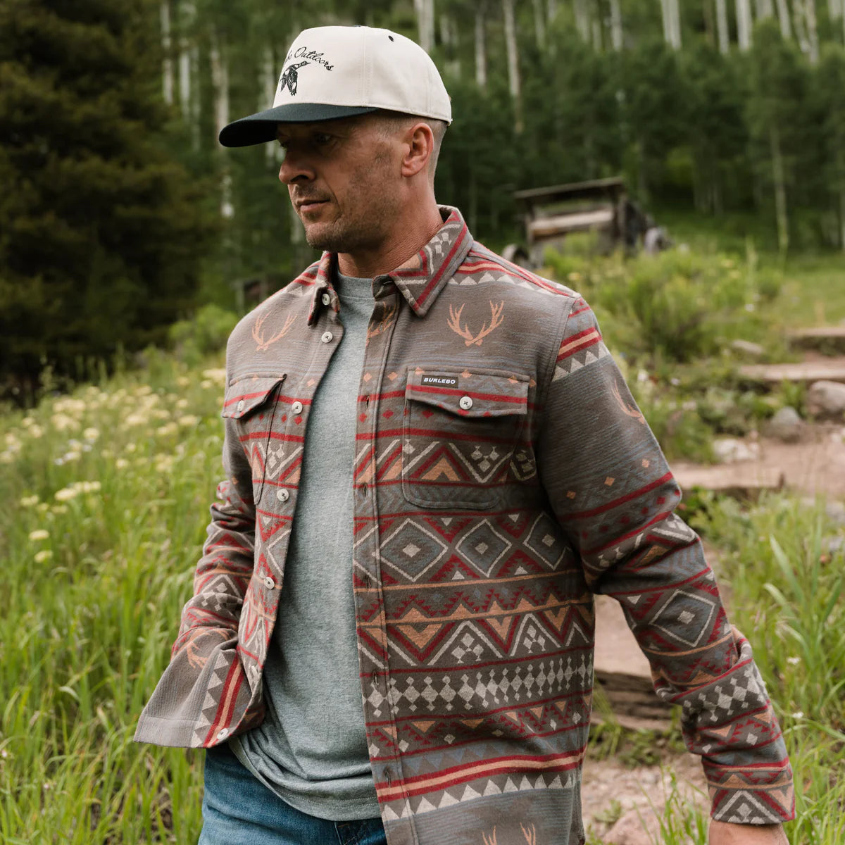 Vintage Heavyweight Flannel - Whitetail Aztec: Brown