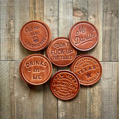 Cowboy Shit Leather Coaster