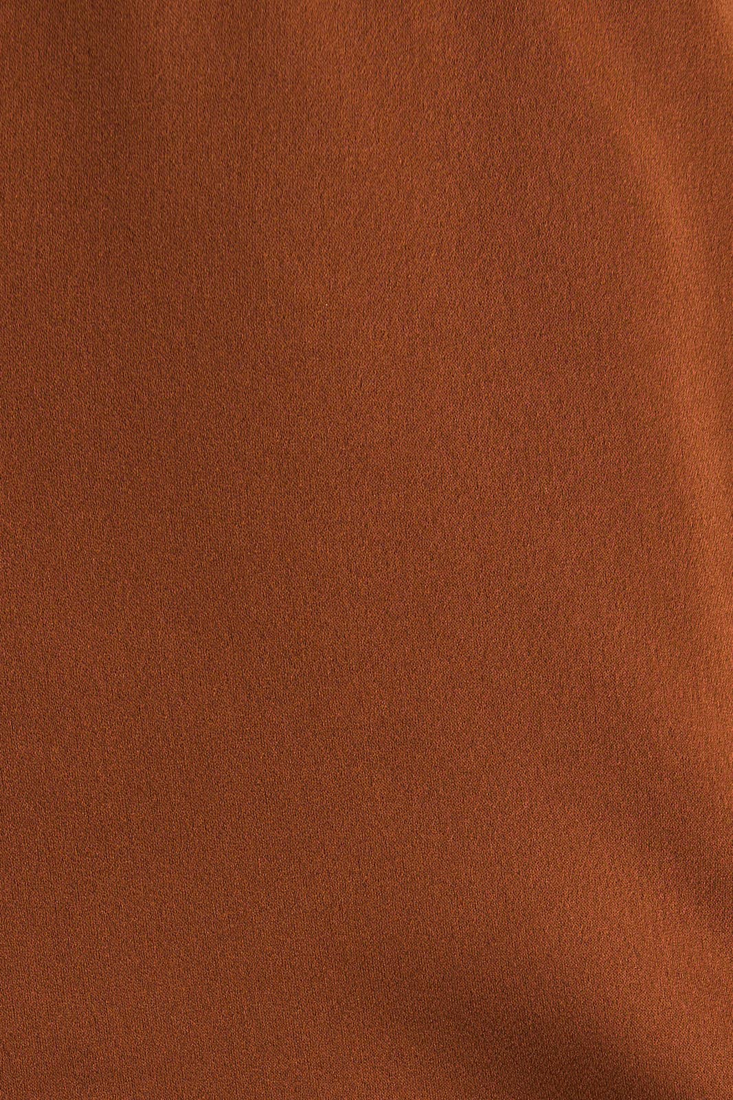 Tallulah Satin Boxy Button Down Blouse: Camel